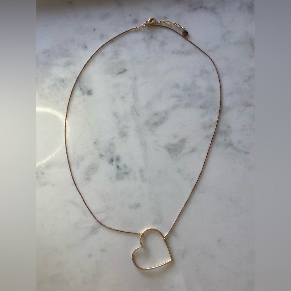 Long Gold Heart Necklace